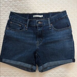 Levi's Blue Jean Shorts Mid-Rise Cuffed